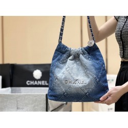 Chanel CHANEL 22 SMALL HANDBAG DENIM AS3260 Size: 35*37*7cm 2025 New