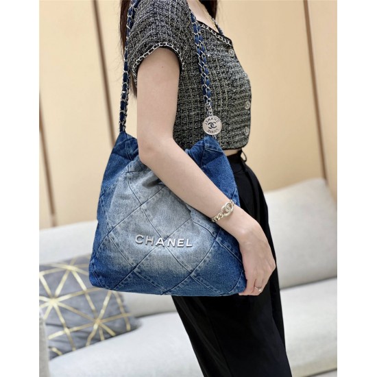 Chanel CHANEL 22 SMALL HANDBAG DENIM AS3260 Size: 35*37*7cm 2025 New